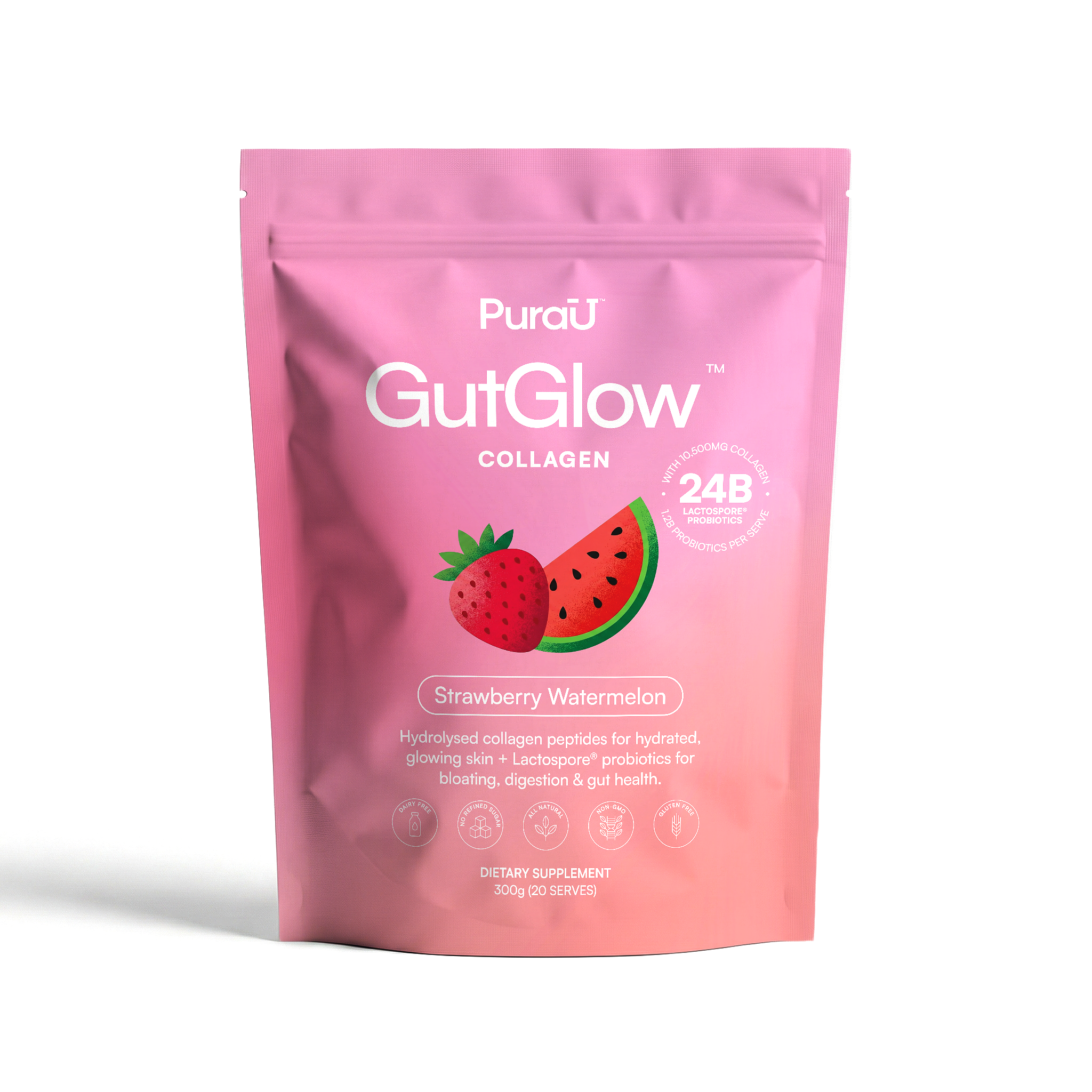 GutGlow™ Collagen - Strawberry Watermelon
